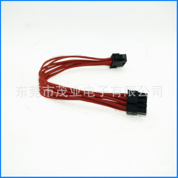 紅色尼龍編網(wǎng)25cm PCI-e/ATX 6PIN to 6PIN M-F 電源延長線