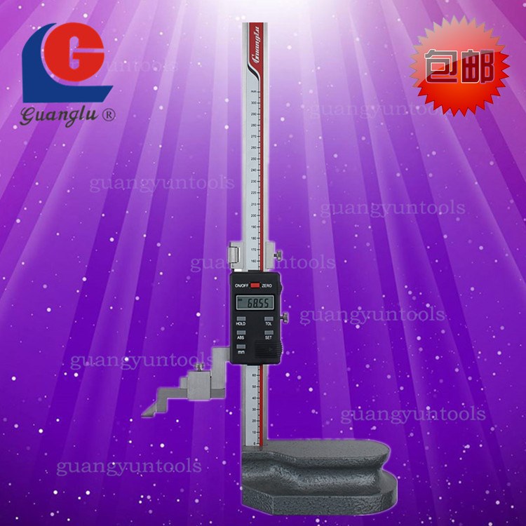 廣陸 電子數顯高度尺 帶手輪數顯高度卡尺 0-200 300 500 600mm