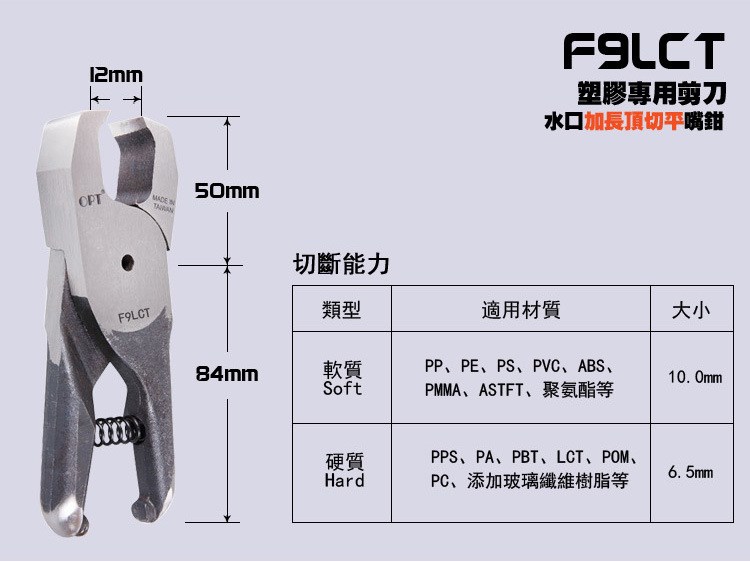 臺灣OPT氣動剪F9LCT刀刃塑膠 水口機(jī)氣剪 頂切剪頭 氣剪刀頭