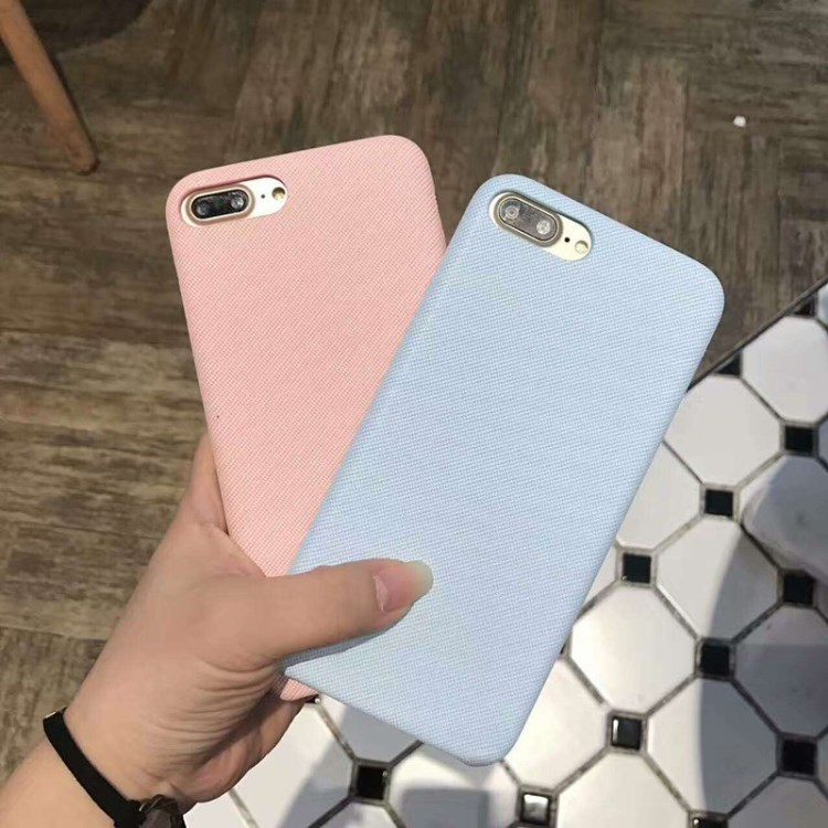 iPhone6S手機保護套蘋果7plus素材殼DIY底殼布藝斜紋包邊防摔軟殼