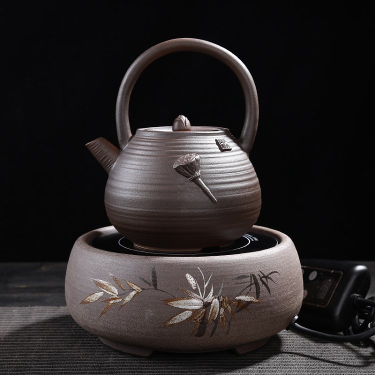 电陶炉煮茶炉茶具 煮茶器陶瓷 干泡煮茶器 蒸汽泡茶养生壶温茶器