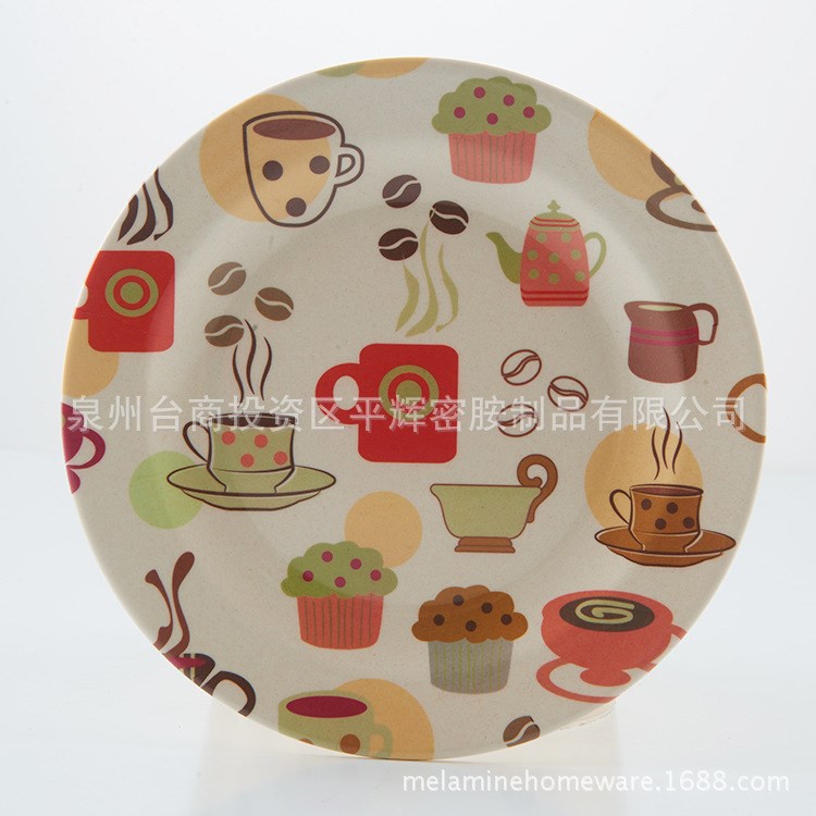 竹纖維圓盤 美耐皿竹纖維8寸圓碟 bamboo melamine plate