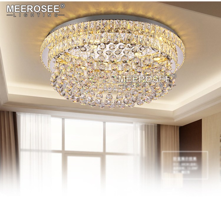 客廳燈圓形水晶燈LED吸頂燈臥室燈簡約現代大氣創意家用大燈具
