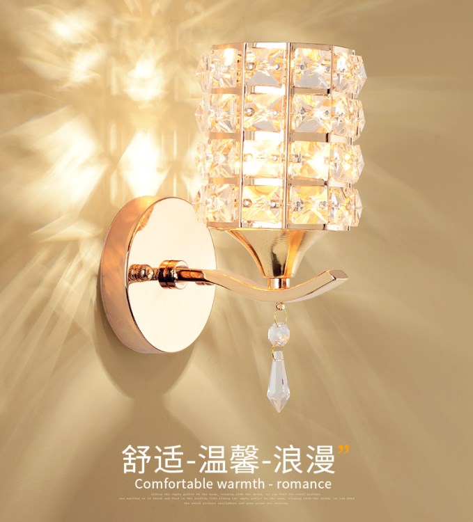 批發(fā)鐵藝led水晶壁燈床頭燈墻壁燈過(guò)道燈陽(yáng)臺(tái)燈創(chuàng)意酒店樓梯燈具