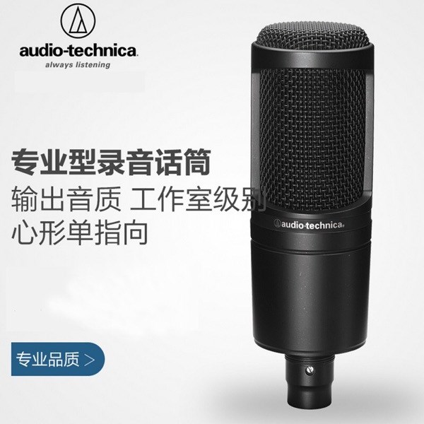 Audio Technica/鐵三角 AT2020電容麥克風(fēng)主播K歌錄音話筒一件代