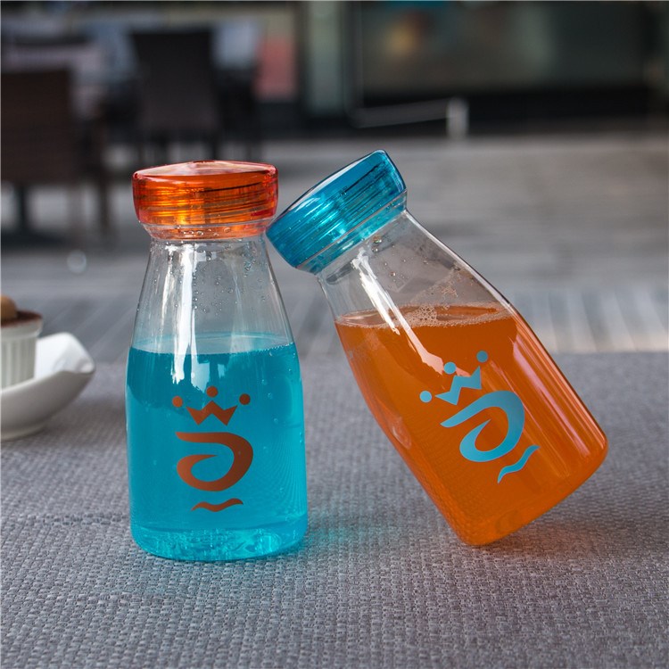 400ml牛奶飲料水果杯 奶茶冷泡茶專用杯 創意水杯摔不破定做logo