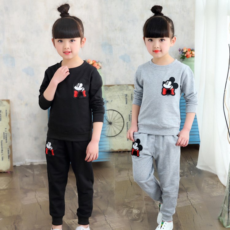 女童2018秋裝新款運(yùn)動(dòng)套裝兒童卡通服裝長(zhǎng)袖衛(wèi)衣兩件套韓版潮批發(fā)