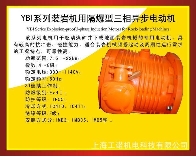 南陽防爆YBI系列裝巖機(jī)用隔爆型異步電動機(jī)