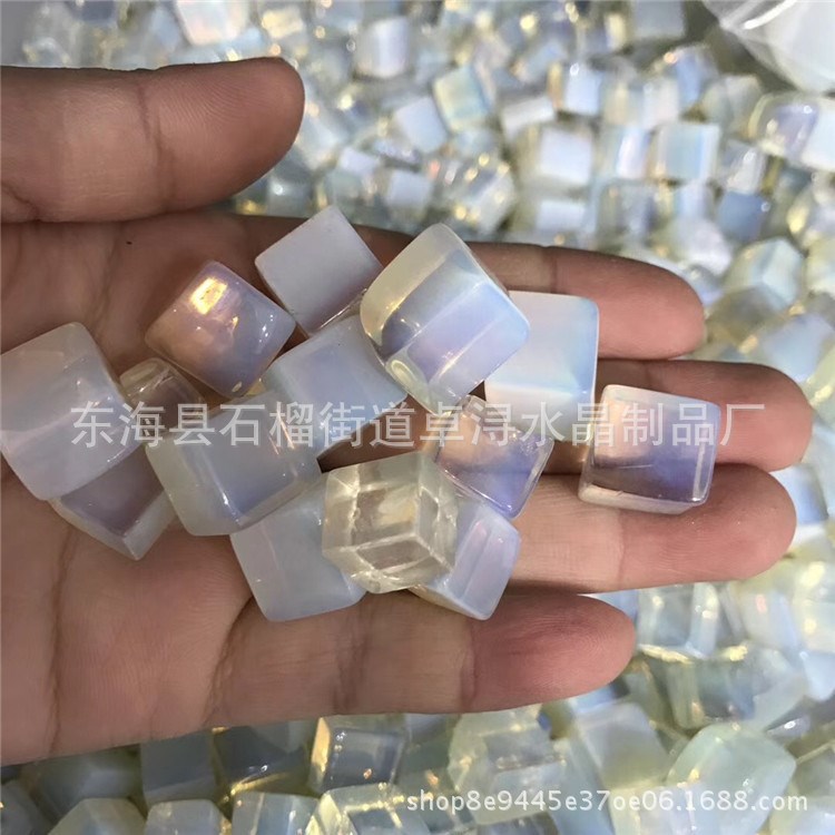 蛋白石方塊碎石1-3cm  散裝蛋白石消磁水晶 花盆魚缸擺飾 廠家批