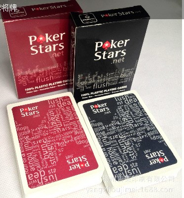 廠家直銷現(xiàn)貨德州塑料撲克牌 新款POKER STAR 紅黑款 PVC撲克磨砂