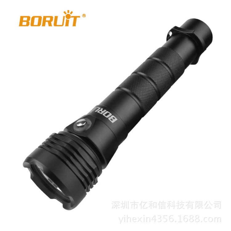 BORUiT新款手電筒XHP50強光潛水手電筒 大功率遠射鋁合金手電筒