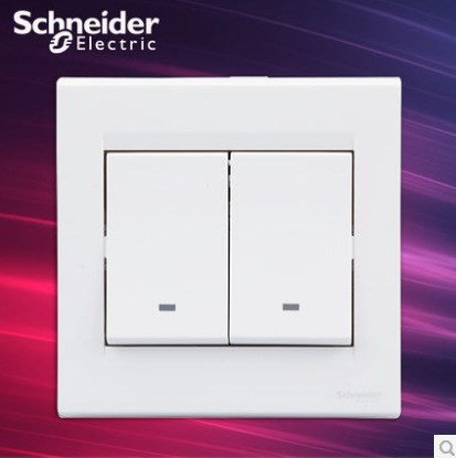 施耐德 奇勝 如意系列開關(guān)插座 二開 雙開單控開關(guān)EV52/1