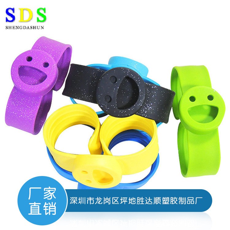 廠家直銷硅膠笑臉拍拍圈驅蚊手環 兒童嬰兒戶外防蚊防蟲防叮咬手