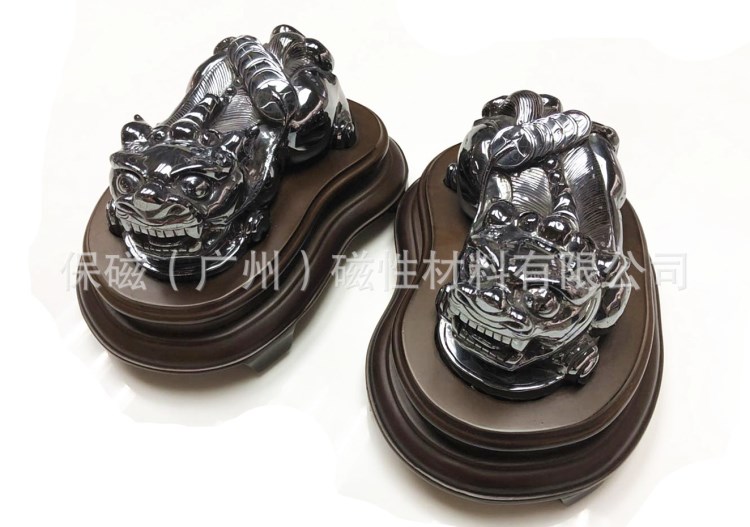 天然黑膽石赤鐵礦原礦石雕刻品 貔貅擺件 鎮(zhèn)財(cái)守富  趨吉避兇寶