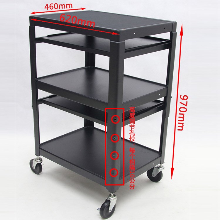 投影機(jī)儀器車機(jī)房四輪推車 多層拉出板電腦打印機(jī)操作工作臺升降