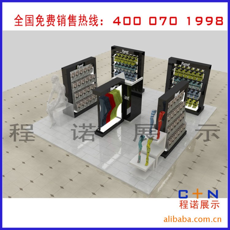 【制作展示柜】品牌襪子展示柜　陳列柜展柜