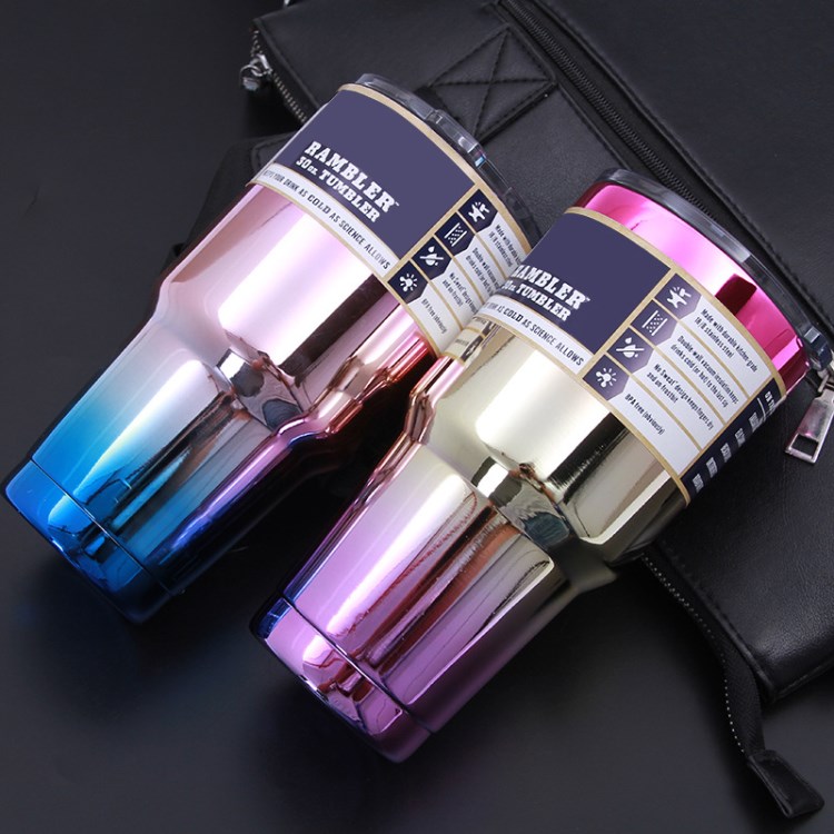 光杯UV度雙層304不銹鋼汽車杯 30oz車載漸變外貿杯子出口歐美熱賣