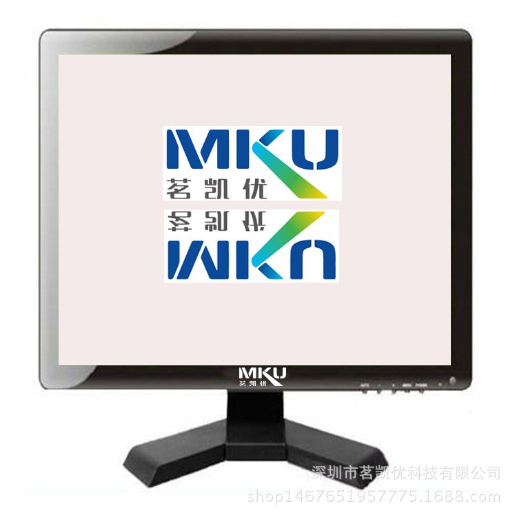 高清17寸反向顯示器翻轉(zhuǎn)功能鏡像顯示器AV TV VGA HDMI USB顯示器