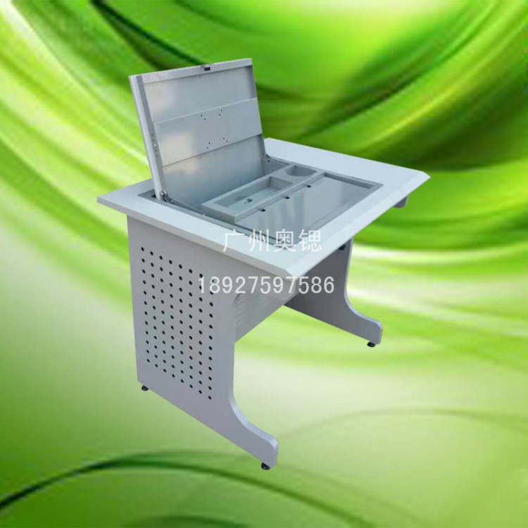 山東手動電腦液晶屏翻轉器 重慶隱藏式翻轉桌 四川微機室培訓桌