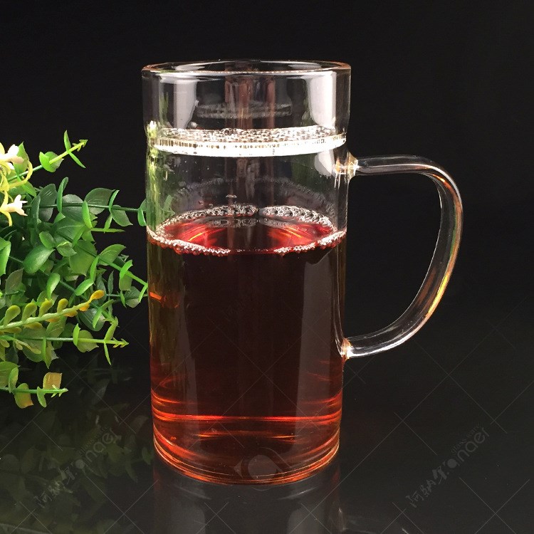 廠家批發(fā)耐熱玻璃茶具過濾式玻璃泡茶杯月牙杯 耐高溫玻璃杯子