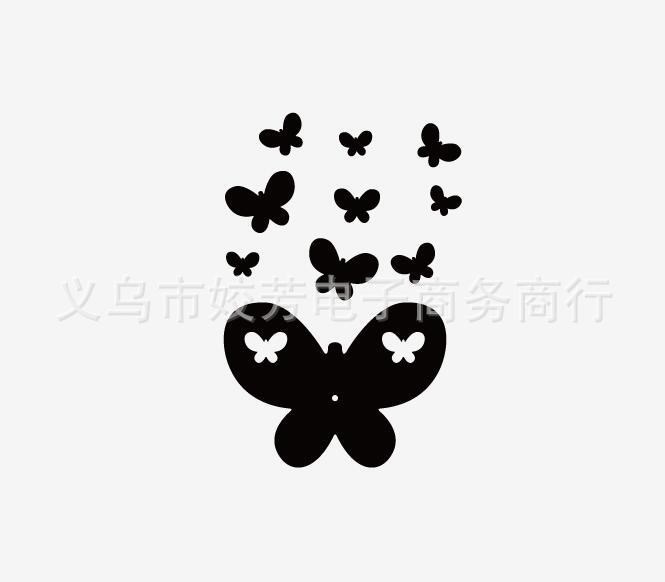 Lovelife 多彩蝴蝶掛鐘 數(shù)字工藝掛鐘 亞克力藝術(shù)墻貼掛鐘 Y1095