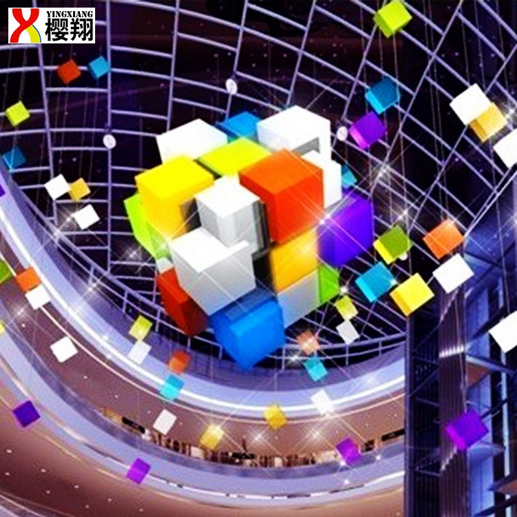 多彩大型亞克力盒子組合造型場景布置顏色塑料板透光板加工可定制