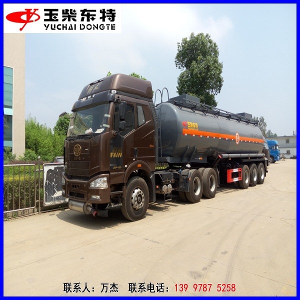 三軸半掛輕型高強鋼碳鋼襯塑罐凈水劑罐車出料口閥門