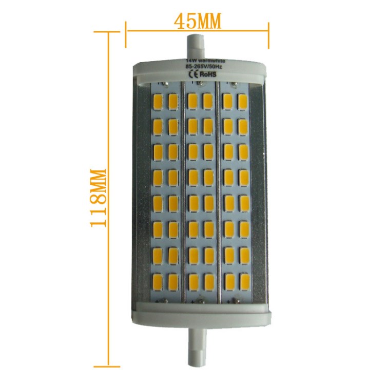 厂家直销 ce rohs 2年质保 调光r7S 14W smd5630 118mm替代J118