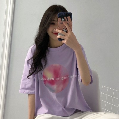 批發 夏季女裝韓版情侶閨蜜字母寬松印花短袖T恤學生打底衫上衣潮