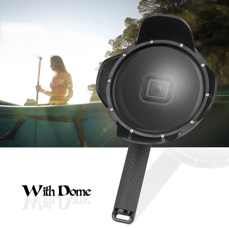 Gopro hero5水面鏡頭罩 5代蓮花魚眼水面罩 可拆卸防水殼適用原裝