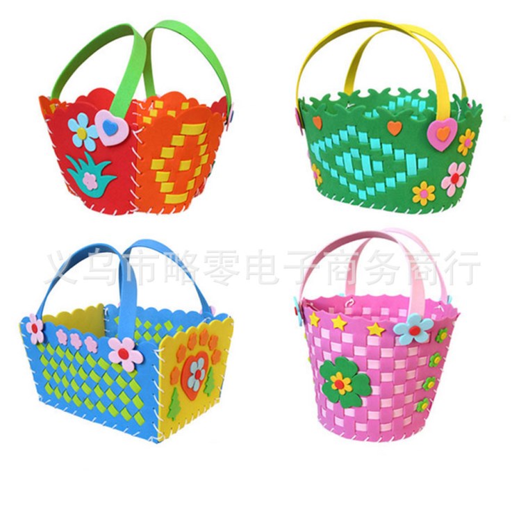 DIY工藝品 兒童手工花籃EVA泡沫拼圖兒童學(xué)習(xí)教育玩具