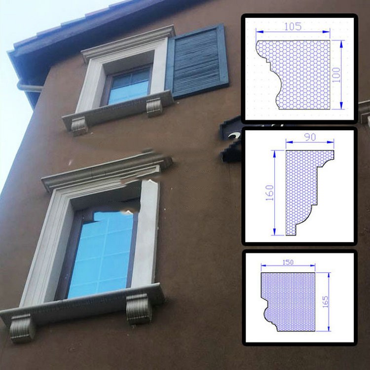 eps外墙别墅装饰泡沫线条 窗套线腰线檐口线罗马柱包角柱厂家直销