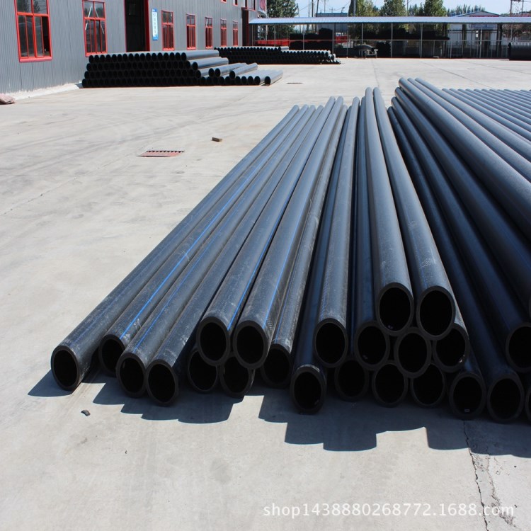 河北廠家直銷黑色HDPE聚乙烯給水管原料1.6MPA110*10PE電力管