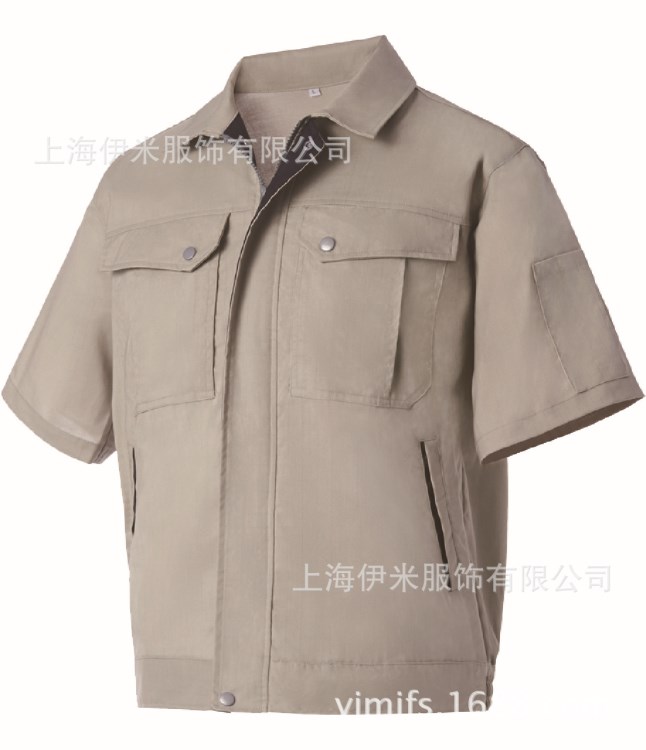 現(xiàn)貨1件起訂 滌棉防靜電短袖夾克工作服 透氣網(wǎng)設(shè)計