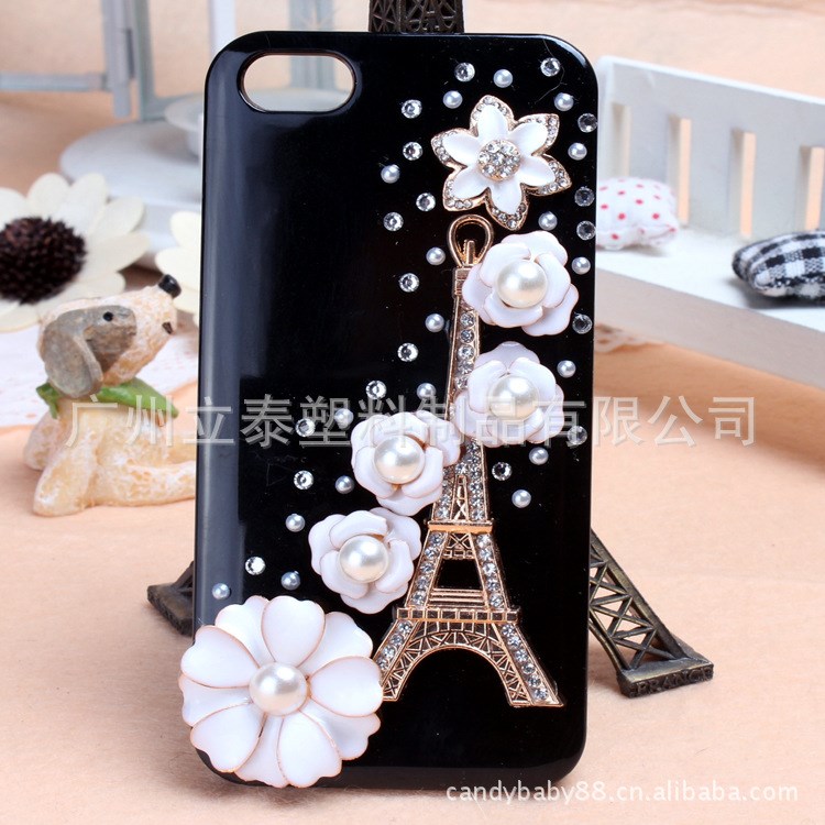 iphone5鐵塔梅花手機(jī)保護(hù)套 蘋果iphone6S水鉆手機(jī)殼 點(diǎn)鉆手機(jī)套