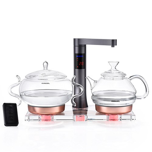 Babol/佰宝 DCH-918玻璃电热水壶自动上水电茶炉 煮茶器双炉新品