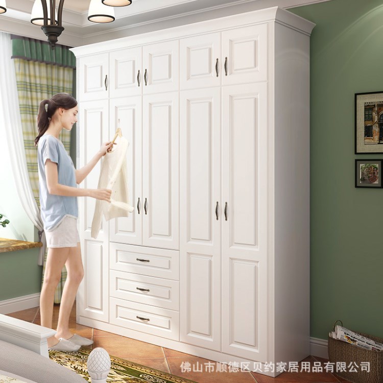 板式衣柜臥室家具整體衣櫥 4門5門6門現(xiàn)代簡易衣柜衣柜廠家直銷