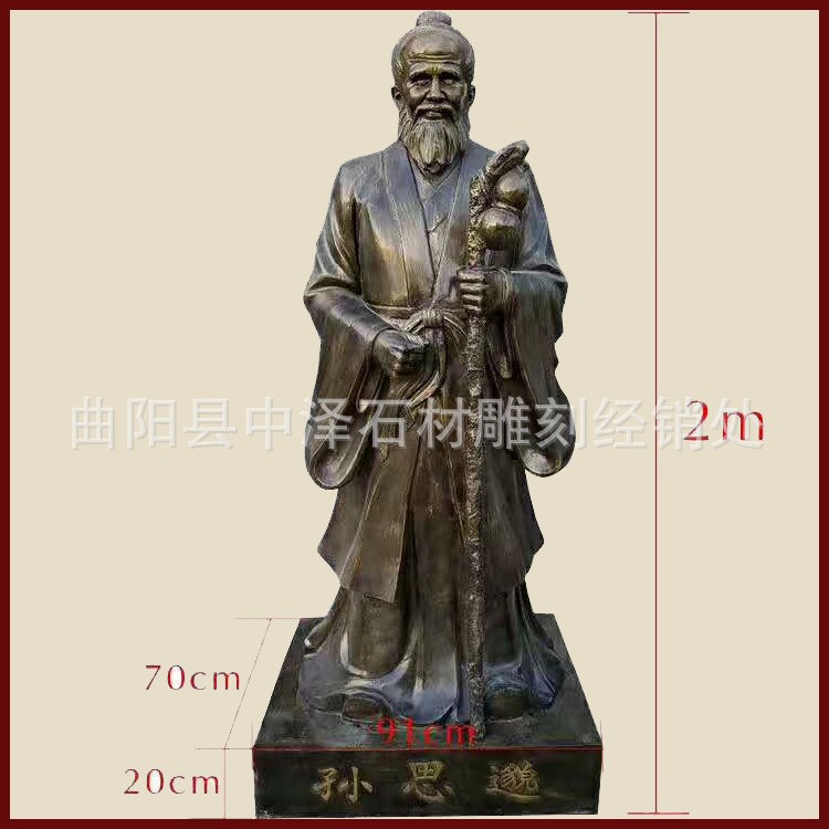 現貨古代五大名醫銅雕像華佗扁鵲孫思邈李時珍張景仲神醫藥擺件