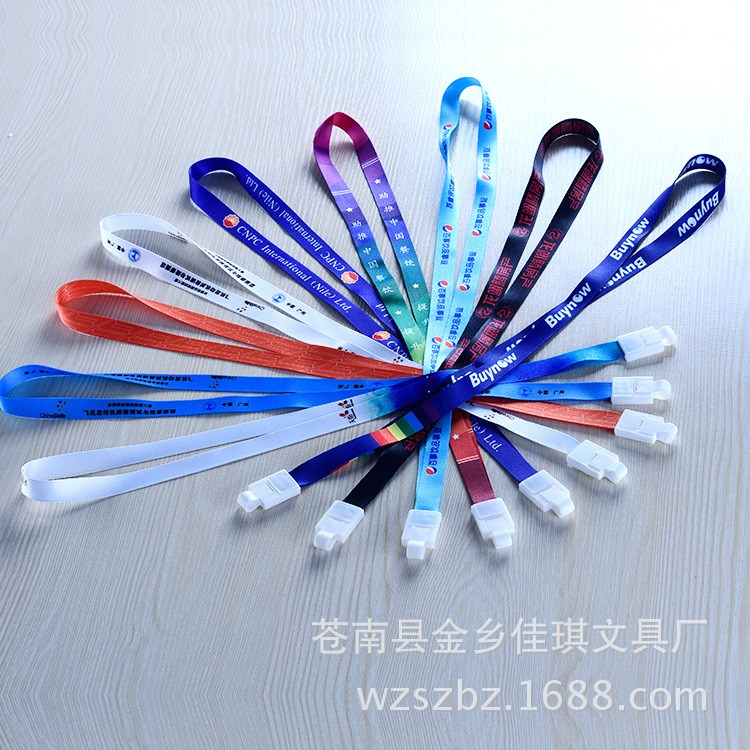 供應優(yōu)和扣掛繩 環(huán)保手機吊繩掛帶 尼龍證件掛頸繩 絲印掛繩