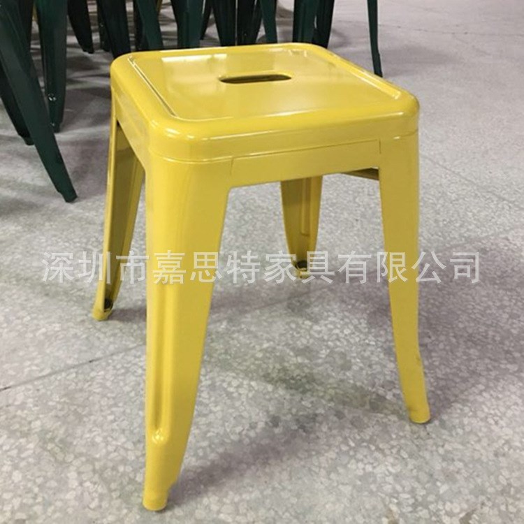 深圳批發鐵皮凳方形鐵凳 高腳鐵皮凳 彩方凳 快餐店耐用可疊放凳