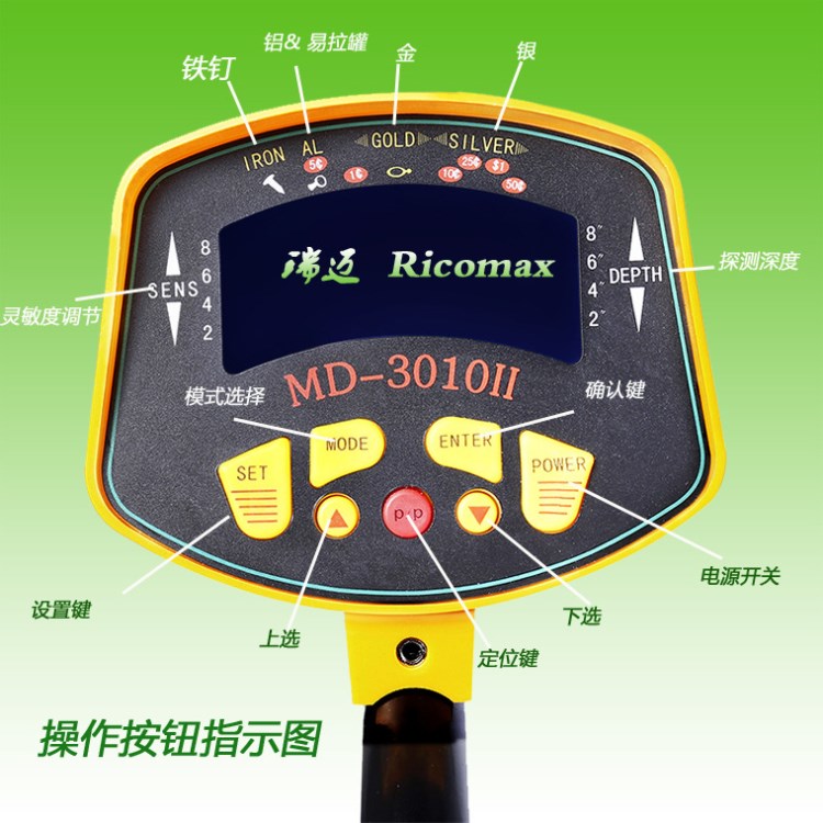 地下金屬探測器MD3010II探金器探銀器尋寶器高靈敏黃金探測器