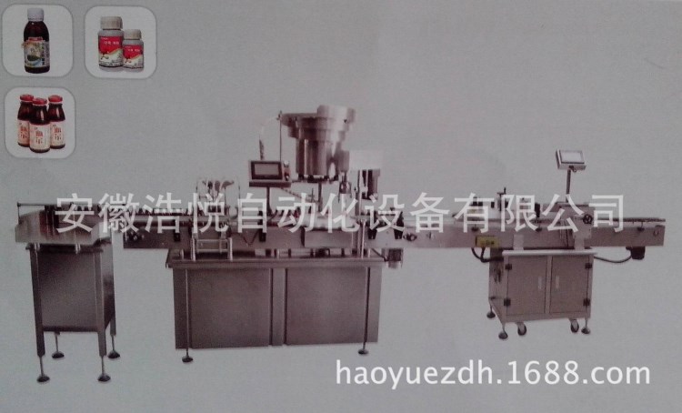 自動糖漿理瓶灌裝旋蓋貼標機