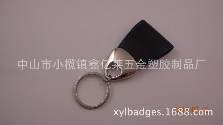 黑色皮鋅合金真皮金屬工藝品皮具禮品鑰匙扣定制批發