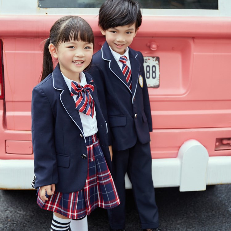 英倫校服定制2018秋季新品小西裝四件套學(xué)院風(fēng)童套裝幼兒園園服潮