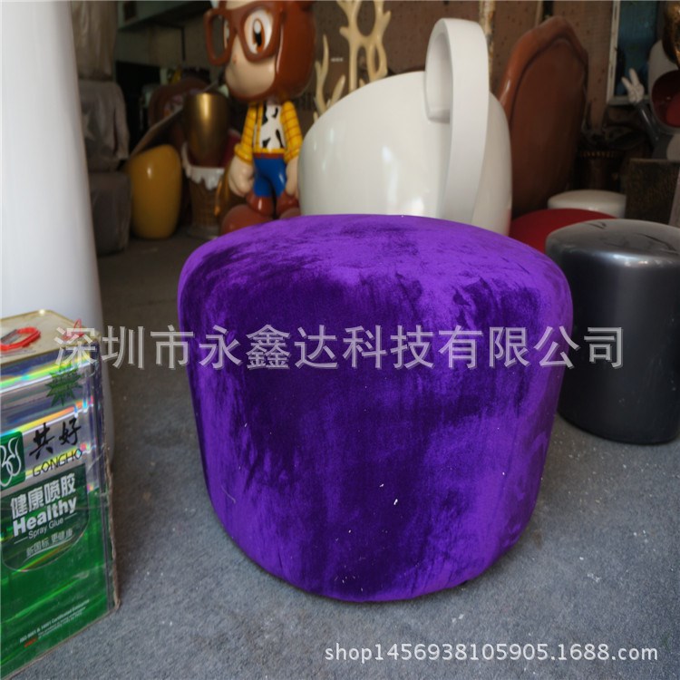 玻璃鋼植絨座椅 商場(chǎng)植絨休閑凳子 出口植絨造型家具 多個(gè)款