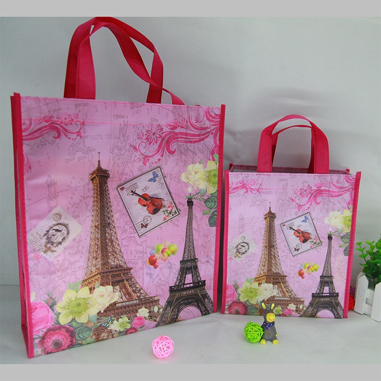 廠家直銷無紡布覆膜購物立體袋 彩印環保折疊無紡布覆膜立體袋