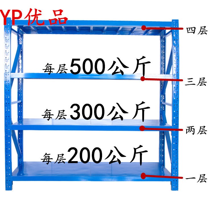 仓储货架库房仓库专用货架五金中型铁架子200*60*200多层储藏架