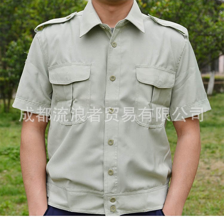 批發(fā)99陸夾克短袖夏服襯衣 半袖襯衣 夾克短襯 軍訓(xùn)短袖 海陸空