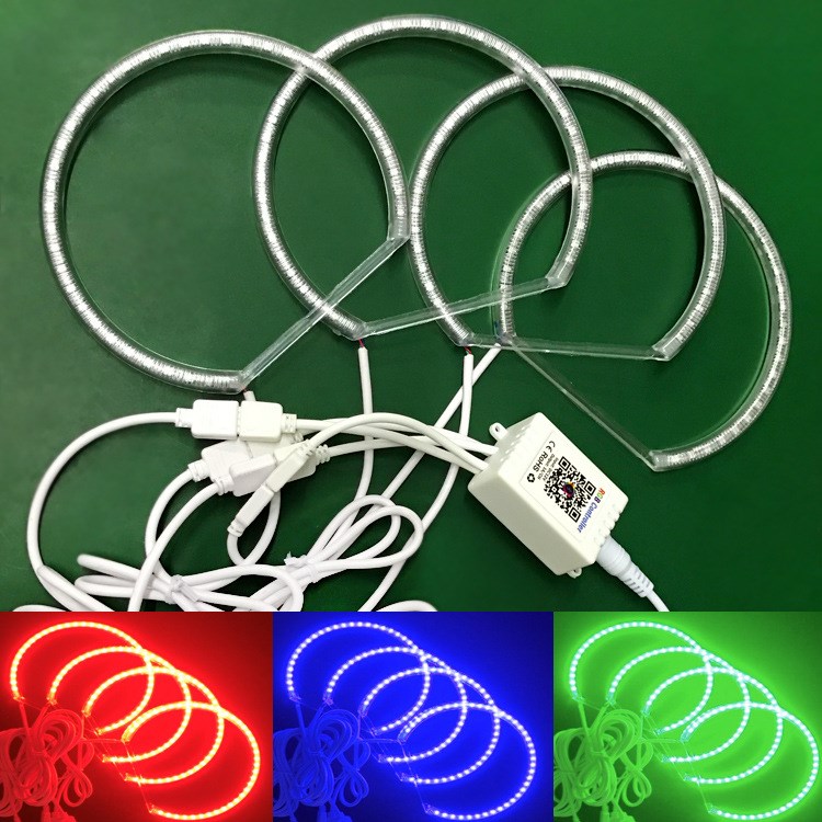 藍牙APP適用寶馬E36E46天使眼131*4 3535LED帶保護罩子 RGB七彩