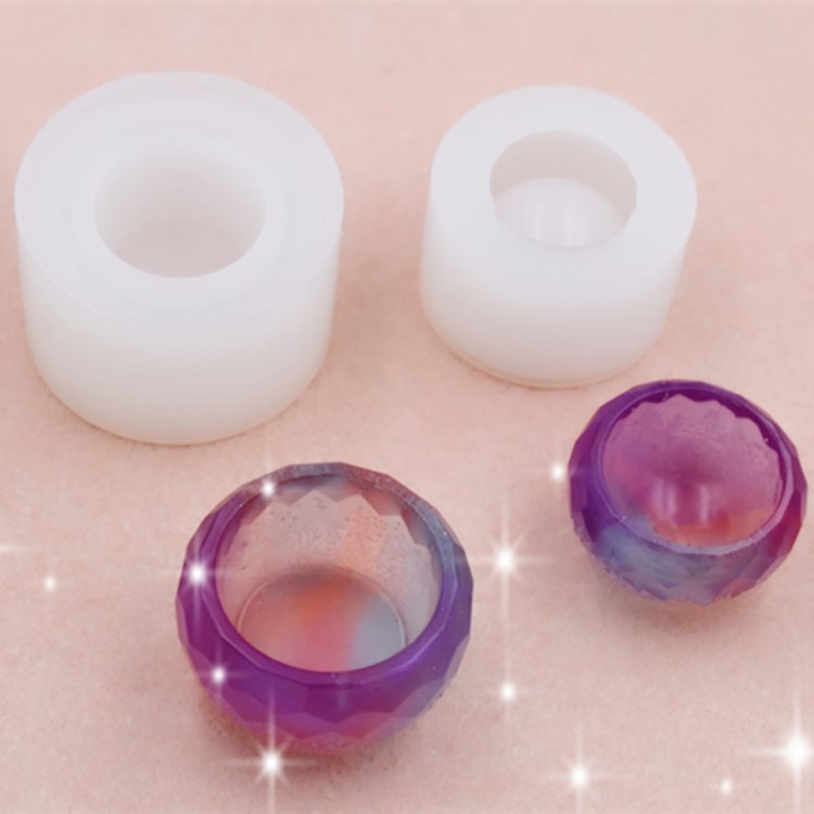 水晶滴膠杯子硅膠模具 DIY手工飾品創(chuàng)意菱面小碗擺件模具